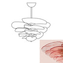 Leaf-Shaped Pink Textured Glass Chandelier