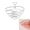 Leaf-Shaped Pink Textured Glass Chandelier