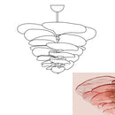 Leaf-Shaped Pink Textured Glass Chandelier