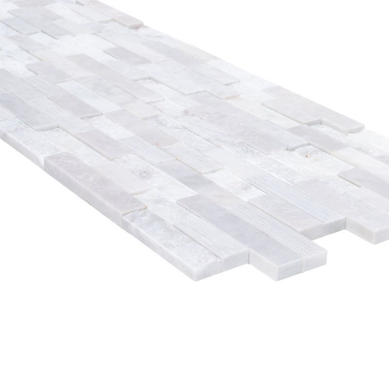 Carrara White Multi Surface 3D Marble Ledger Panel 6x24 – Full Truckload