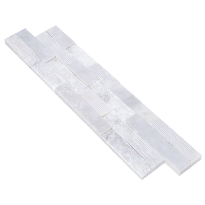 Carrara White Multi Surface 3D Marble Ledger Panel 6x24 – Full Truckload