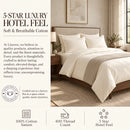 100% Cotton Duvet Cover Set, Cream - Classic Hotel Collection