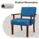 Linen Accent Chair Living Room Chair with Soft Padded Seat and Backrest by LJGDeals