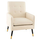 Linen Fabric Accent Chair with Removable Seat Cushion by LJGDeals