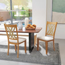 Linen Fabric Upholstered Wooden Dining Chair Set of 2 with Rubber Wood Frame for Dining Room by LJGDeals