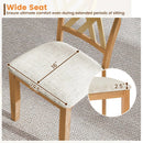 Linen Fabric Upholstered Wooden Dining Chair Set of 2 with Rubber Wood Frame for Dining Room by LJGDeals