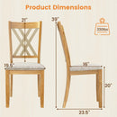 Linen Fabric Upholstered Wooden Dining Chair Set of 2 with Rubber Wood Frame for Dining Room by LJGDeals