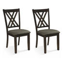 Linen Fabric Upholstered Wooden Dining Chair Set of 2 with Rubber Wood Frame for Dining Room by LJGDeals