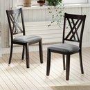 Linen Fabric Upholstered Wooden Dining Chair Set of 2 with Rubber Wood Frame for Dining Room by LJGDeals