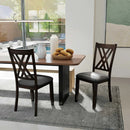 Linen Fabric Upholstered Wooden Dining Chair Set of 2 with Rubber Wood Frame for Dining Room by LJGDeals