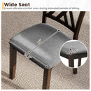 Linen Fabric Upholstered Wooden Dining Chair Set of 2 with Rubber Wood Frame for Dining Room
