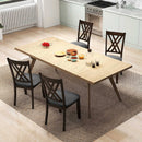 Linen Fabric Upholstered Wooden Dining Chair Set of 4 with Rubber Wood Frame for Dining Room by LJGDeals