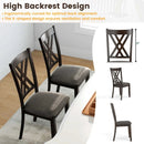 Linen Fabric Upholstered Wooden Dining Chair Set of 4 with Rubber Wood Frame for Dining Room by LJGDeals