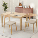 Linen Fabric Upholstered Modern Dining Chair Set of 2 with Padded Seat and Curved Back-Oak by LJGDeals