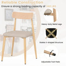 Linen Fabric Upholstered Modern Dining Chair Set of 2 with Padded Seat and Curved Back-Oak by LJGDeals