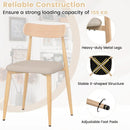 Linen Fabric Upholstered Modern Dining Chair Set of 2 with Padded Seat and Curved Back-Oak by LJGDeals