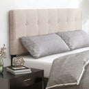 Linen Upholstered Headboard with Solid Rubber Wood Legs by LJGDeals