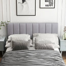 Linen Upholstered Headboard with Solid Wood Legs and Adjustable Width by LJGDeals