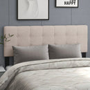 Linen Upholstered Headboard with Solid Rubber Wood Legs by LJGDeals