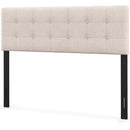 Linen Upholstered Headboard with Solid Rubber Wood Legs by LJGDeals