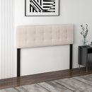 Linen Upholstered Headboard with Solid Rubber Wood Legs by LJGDeals