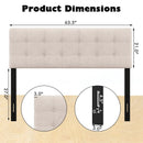 Linen Upholstered Headboard with Solid Rubber Wood Legs by LJGDeals