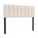 Linen Upholstered Headboard with Solid Wood Legs and Adjustable Width