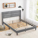 Linen Upholstered Platform Twin/Queen Bed Frame with Wingback Headboard by LJGDeals