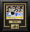 Linus Ullmark 1st NHL Goal Boston Bruins 8" x 10" Framed Hockey Photo with Engraved Autograph by Dynasty Sports & Framing
