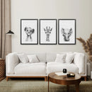 Black and White Jungle Animal Baby Room Decor by Wall Art Set