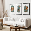 Cute Safari Baby Animals Set of 3 Art Prints by Wall Art Set