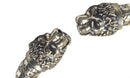 Antique Norse Lion Heads Viking Bracelet With Square Pattern