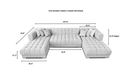 Lipa Black Velvet Double Chaise "U" Shape Sectional Sofa by Ornate Furniture