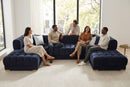 Lipa Black Velvet Double Chaise "U" Shape Sectional Sofa by Ornate Furniture