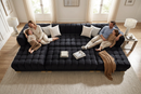Lipa Black Velvet Double Chaise "U" Shape Sectional Sofa by Ornate Furniture
