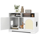 43 Inches Cat Litter Box Enclosure with Storage and Double Rooms-White by LJGDeals