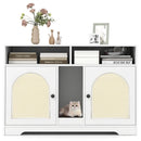 43 Inches Cat Litter Box Enclosure with Storage and Double Rooms-White by LJGDeals