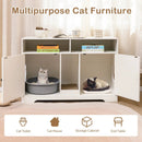 43 Inches Cat Litter Box Enclosure with Storage and Double Rooms-White by LJGDeals