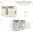 43 Inches Cat Litter Box Enclosure with Storage and Double Rooms-White by LJGDeals