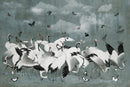 Livid Japanese Chinoiserie Cranes Wall Mural