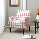Modern Upholstered Padded Accent Chair with Rubber Wood Legs by LJGDeals