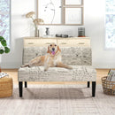 Living Room Wooden Leg Armless Loveseat Sofa-Multicolor by DirectDeals
