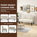 Living Room Wooden Leg Armless Loveseat Sofa-Multicolor by DirectDeals