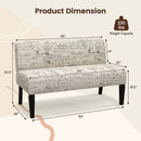 Living Room Wooden Leg Armless Loveseat Sofa-Multicolor by LJGDeals