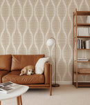 Ogee Sketchy Ovals Wallpaper - Brown & Cream