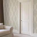 Sage Ogee Sketch Ovals Wallpaper