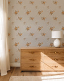 Vintage Heirloom Floral Bouquet Wallpaper - Warm Beige