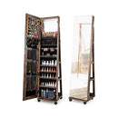 64 Inches Lockable Jewelry Cabinet Armoire with Built-in Makeup Mirror by LJGDeals