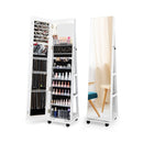 64 Inches Lockable Jewelry Cabinet Armoire with Built-in Makeup Mirror by LJGDeals