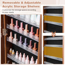 64 Inches Lockable Jewelry Cabinet Armoire with Built-in Makeup Mirror by LJGDeals
